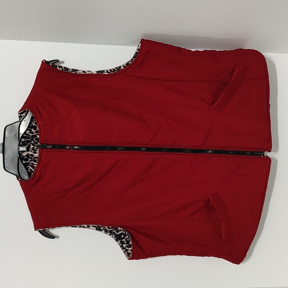 Susan Bristol Reversible Animal Print & Red Vest sz XL - Picture 4 of 6